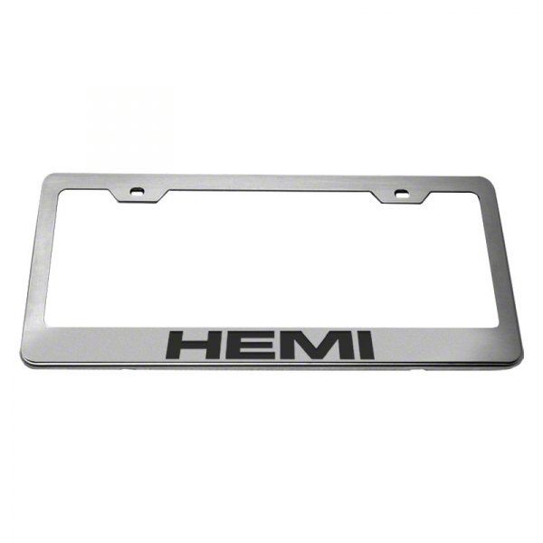 Challenger Stainless Steel HEMI License Plate Frame; Black Solid ...