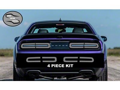 Tail Light Tint Overlay; Gray (15-23 Challenger)