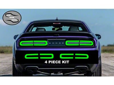 Tail Light Tint Overlay; Lime Green (15-23 Challenger)