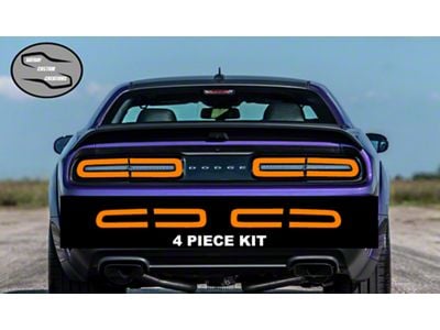 Tail Light Tint Overlay; Orange (15-23 Challenger)