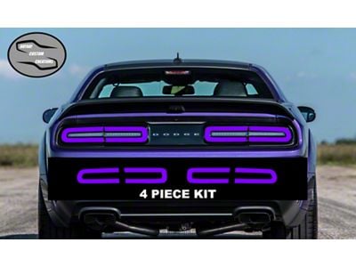 Tail Light Tint Overlay; Purple (15-23 Challenger)