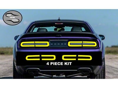 Tail Light Tint Overlay; Yellow (15-23 Challenger)