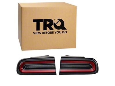 Tail Lights; Black Housing; Red Lens; Outer (15-23 Challenger)