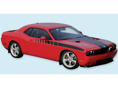 Upper Body Strobe Stripes; Charcoal (08-14 Challenger)