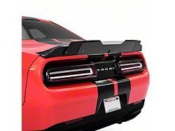 V1R Wicker Bill Rear Spoiler Add-On; Matte Black Vinyl (15-23 Challenger)