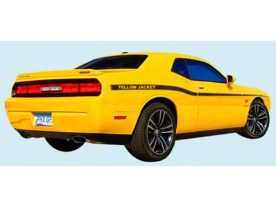 Yellow Jacket Upper Side Stripes; Matte Black (08-14 Challenger)