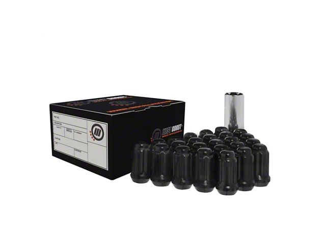 Black Spline Lug Nuts; M14x1.5; Set of 20 (06-23 Charger)