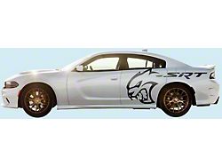 Cathead-SRT Side Decals; Black (15-23 Charger SRT Hellcat)