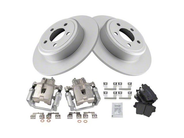 Ceramic Brake Rotor, Pad and Caliper Kit; Rear (06-16 V6 Charger w/ Solid Rear Rotors)