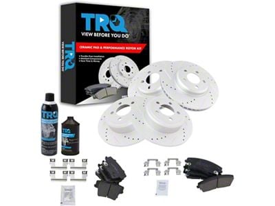 Ceramic Performance Brake Rotor, Pad, Brake Fluid and Cleaner Kit; Front and Rear (06-19 Charger w/ 12.60-Inch Front Rotors & Solid Rear Rotors)