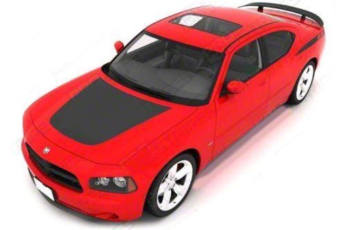 DAYTONA HEMI Style Hood Graphic Decal; Gloss Black (06-10 Charger)