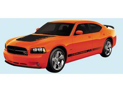 Daytona Stripe Kit; Matte Black (06-10 Charger)