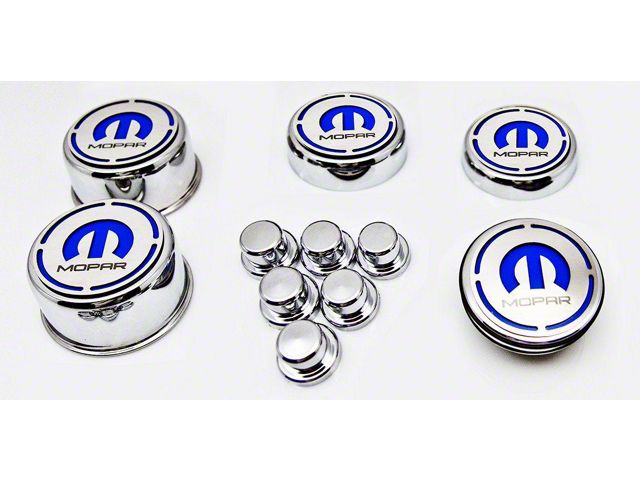 Deluxe Fluid Cap and Shock Tower Covers with Mopar Lettering (15-18 6.2L HEMI Charger)