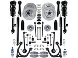 Drilled and Slotted Brake Rotor, Pad, Brake Fluid, Cleaner and Suspension Kit; Front and Rear (06-10 5.7L HEMI RWD Charger)