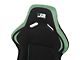 Fabric Racing Bucket Seats with Seat Sliders; Black/Green (Universal; Some Adaptation May Be Required)