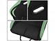 Fabric Racing Bucket Seats with Seat Sliders; Black/Green (Universal; Some Adaptation May Be Required)