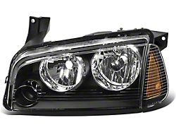 Factory Style Headlight; Black Housing; Clear Lens; Driver Side (06-10 Charger)