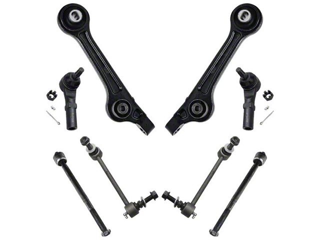 Front Lower Rearward Control Arms with Sway Bar Links and Tie Rods (11-14 RWD Charger; 15-19 Charger SRT Hellcat)