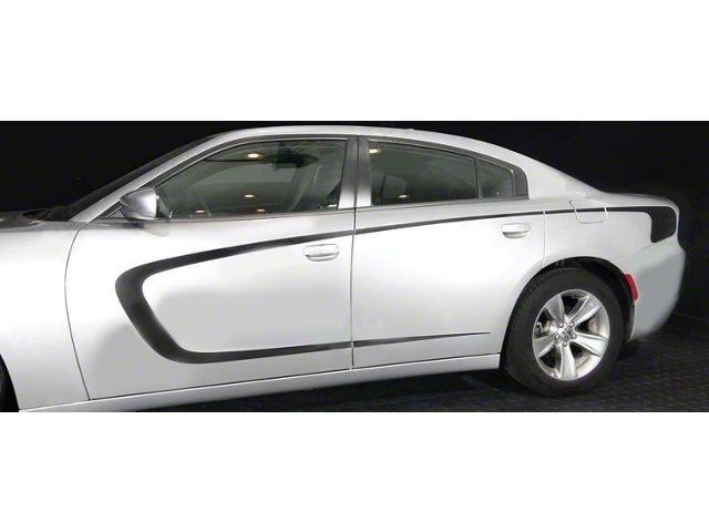 Front to Rear Side Accent Stripes; Gloss Black (19-23 Charger)
