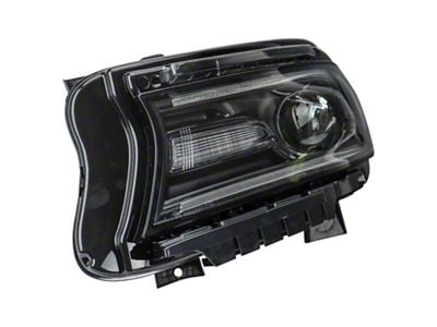 Headlight; Black Housing; Clear Lens; Driver Side (18-21 Charger w/ Factory Halogen Headlights)