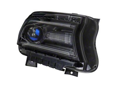 Headlight; Black Housing; Clear Lens; Passenger Side (15-16 Charger w/ Factory Halogen Headlights)