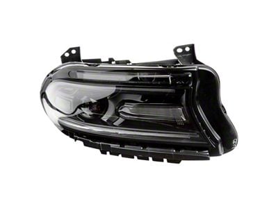 Headlight; Black Housing; Clear Lens; Passenger Side (18-21 Charger w/ Factory Halogen Headlights)