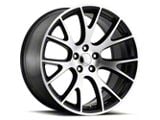 Hellcat Style Black Machined Wheel; 20x9.5; 15mm Offset (11-23 RWD Charger)