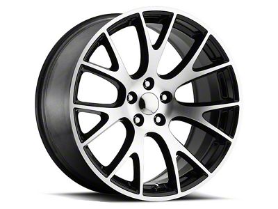 Hellcat Style Black Machined Wheel; 20x9.5 (11-23 RWD Charger)