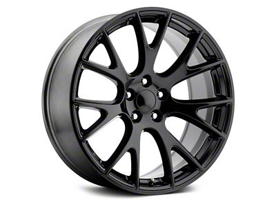 Hellcat Style Gloss Black Wheel; 22x9 (11-23 RWD Charger)