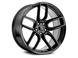 Hellcat Widebody Style Gloss Black Wheel; Rear Only; 20x10.5; -9mm Offset (11-23 RWD Charger)