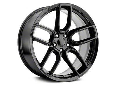 Hellcat Widebody Style Gloss Black Wheel; Rear Only; 20x10.5 (11-23 RWD Charger)