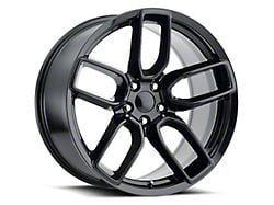 Hellcat Widebody Style Gloss Black Wheel; Rear Only; 20x10.5; 22mm Offset (11-23 RWD Charger)