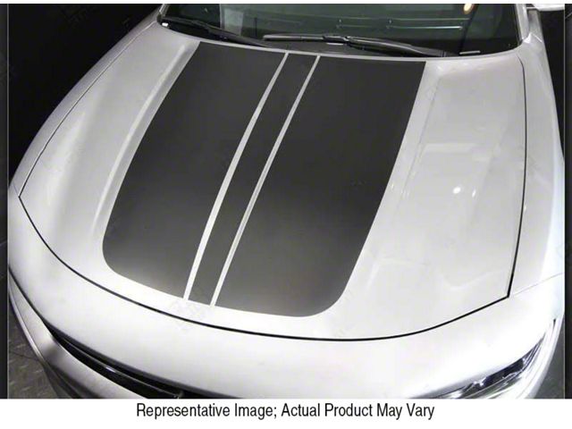 Hood Accent Decals Stripes; Gloss Red (15-18 Charger)