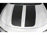 Hood Accent Decals Stripes; Matte Black (15-18 Charger)