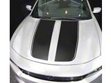 Hood Accent Decals Stripes; Matte Black (15-18 Charger)