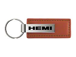 HEMI Brown Leather Key Fob