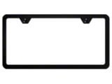 2-Hole Slimline License Plate Frame; Black Powder-Coated Stainless (Universal; Some Adaptation May Be Required)