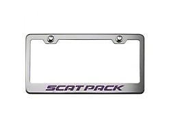 License Plate Frame with SCAT PACK Lettering; Purple Carbon Fiber (Universal; Some Adaptation May Be Required)