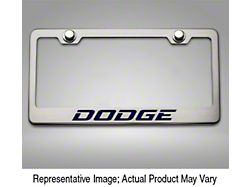 License Plate Frame with Dodge Logo; Synergy Green Solid (Universal; Some Adaptation May Be Required)