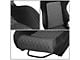 Microfiber Suede Racing Bucket Seats with Seat Sliders; Black/Grey (Universal; Some Adaptation May Be Required)