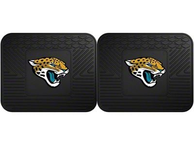 Molded Rear Floor Mats with Jacksonville Jaguars Logo (Universal; Some Adaptation May Be Required)