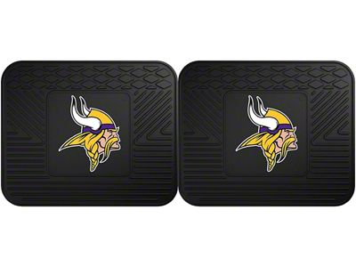 Molded Rear Floor Mats with Minnesota Vikings Logo (Universal; Some Adaptation May Be Required)