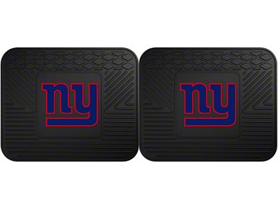 Molded Rear Floor Mats with New York Giants Logo (Universal; Some Adaptation May Be Required)