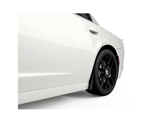 Mud Flaps; Rear; Gloss Black Vinyl (15-23 Charger, Excluding Widebody)