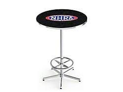 NHRA Drag Racing Pub Table; 42-Inch with 36-Inch Diameter Top; Chrome