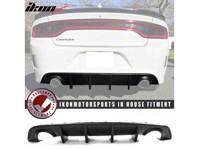 OE Style Rear Diffuser; Matte Black (15-23 Charger SRT, Excluding Widebody; 17-18 Charger Daytona, R/T 392; 19-23 Charger GT, Scat Pack, R/T, Excluding Widebody)