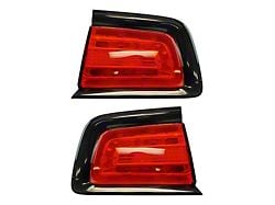 Outer Tail Lights; Chrome Housing; Red Lens (11-14 Charger)