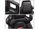 Perforated Vinyl Racing Bucket Seats with Seat Sliders; Black and Red Carbon Fiber Style (Universal; Some Adaptation May Be Required)