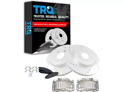 Semi-Metallic Performance Brake Rotor, Pad, and Caliper Kit; Front (06-11 Charger w/ 13.60-Inch Front Rotors & Dual Piston Calipers)