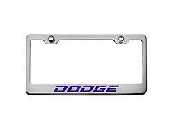Stainless Steel Dodge License Plate Frame; Purple Carbon Fiber (Universal; Some Adaptation May Be Required)